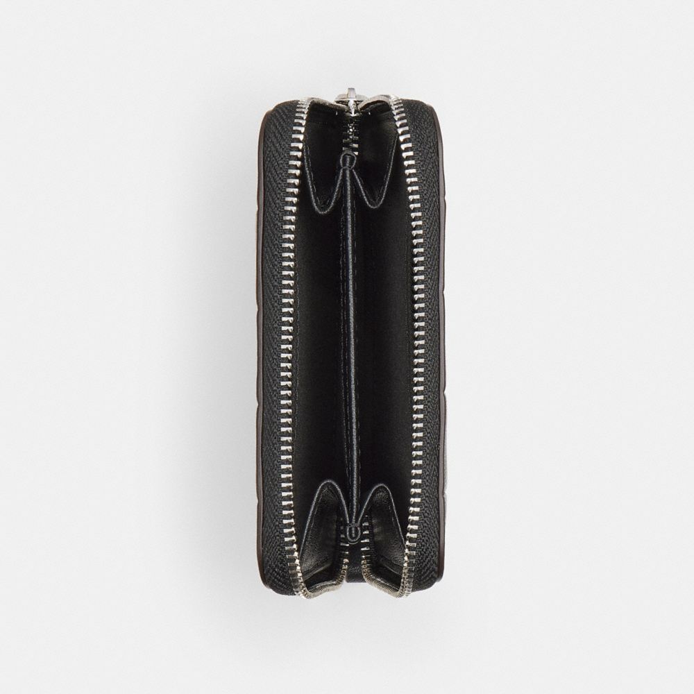 Coach Zip Around Wallet In Checkerboard Upcrafted Leather Black