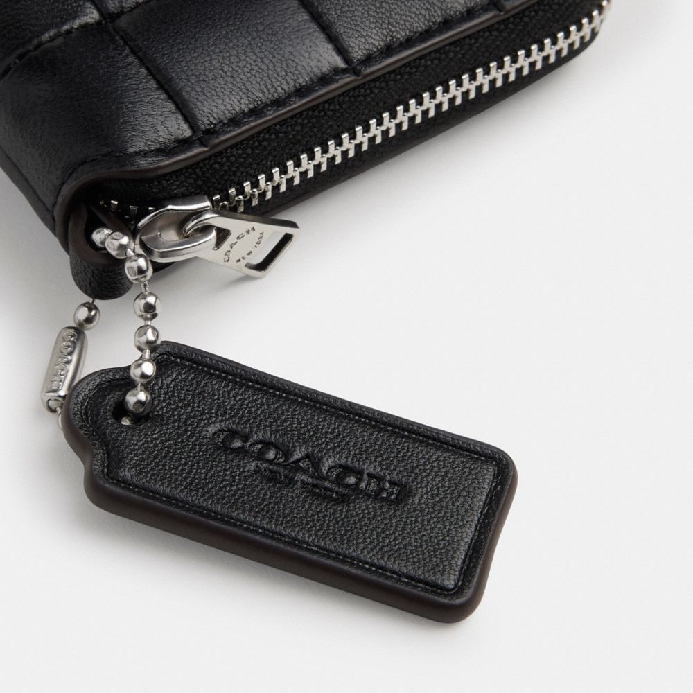 Coach Zip Around Wallet In Checkerboard Upcrafted Leather Black