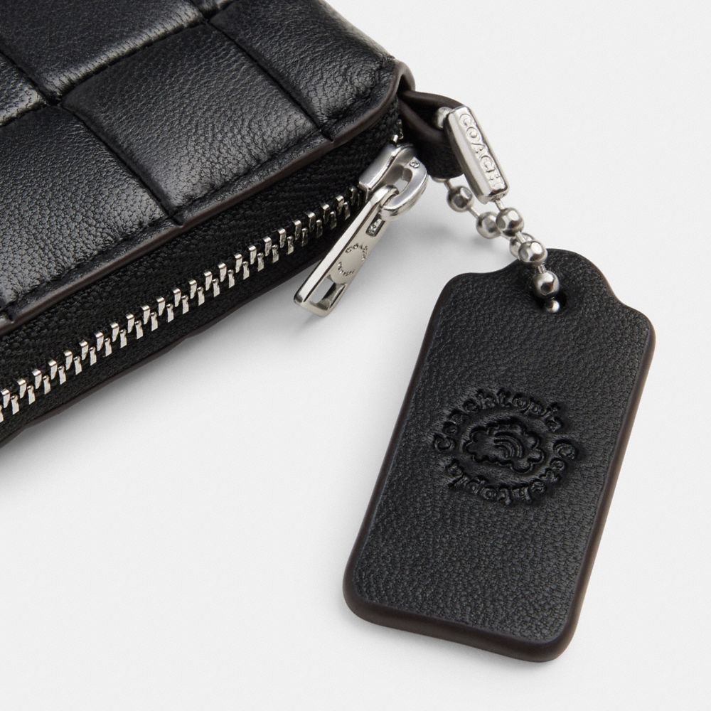 Coach Zip Around Wallet In Checkerboard Upcrafted Leather Black