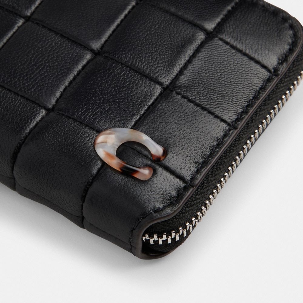 Coach Zip Around Wallet In Checkerboard Upcrafted Leather Black