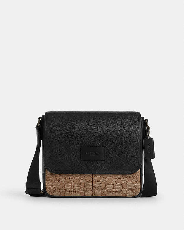 Sprint Map Bag 25 In Signature Jacquard Signature Jacquard-Qb-Tan-Black Signature Jacquard-Qb-Tan-Black