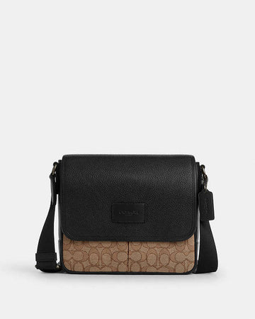 Sprint Map Bag 25 In Signature Jacquard Signature Jacquard-Qb-Tan-Black Signature Jacquard-Qb-Tan-Black