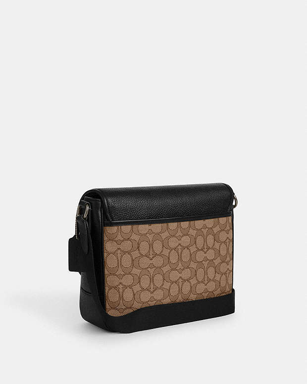 Sprint Map Bag 25 In Signature Jacquard Signature Jacquard-Qb-Tan-Black Signature Jacquard-Qb-Tan-Black