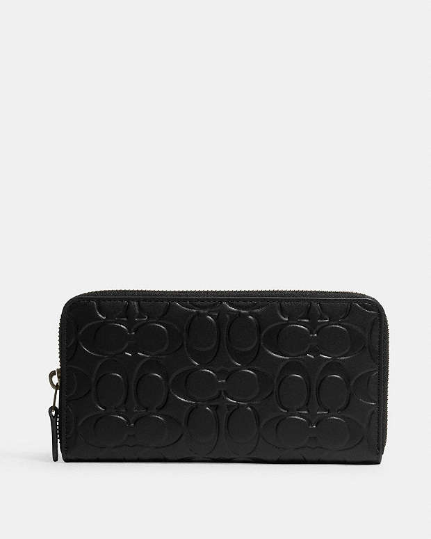 Accordion Wallet In Signature Leather Smooth Leather-Gunmetal-Black Smooth Leather-Gunmetal-Black