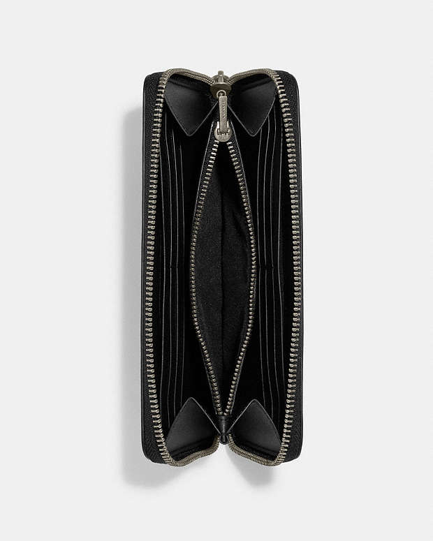 Accordion Wallet In Signature Leather Smooth Leather-Gunmetal-Black Smooth Leather-Gunmetal-Black