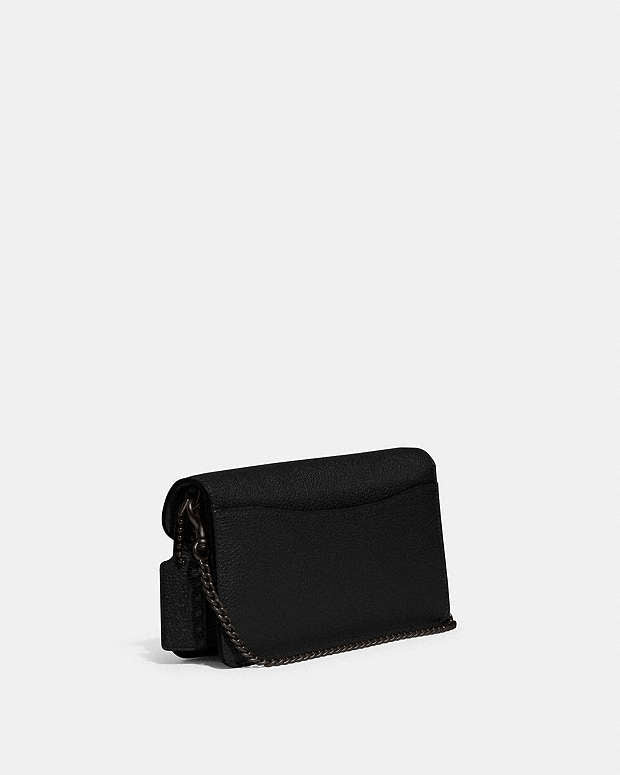 Tabby Chain Clutch Polished Pebble Leather-Pewter-Black Polished Pebble Leather-Pewter-Black