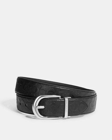 Classic Buckle Cut To Size Reversible Belt, 38 Mm Signature Canvas-Silver-Black Signature Canvas-Silver-Black