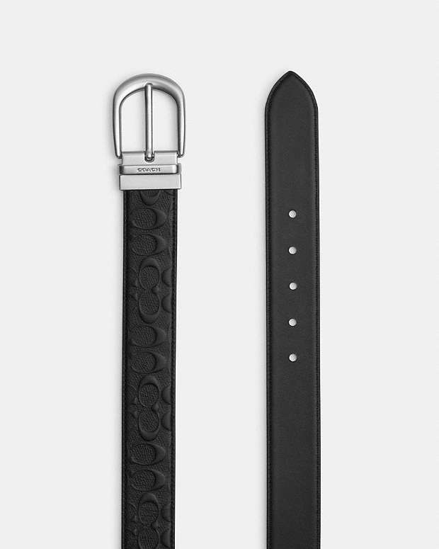 Classic Buckle Cut To Size Reversible Belt, 38 Mm Signature Canvas-Silver-Black Signature Canvas-Silver-Black