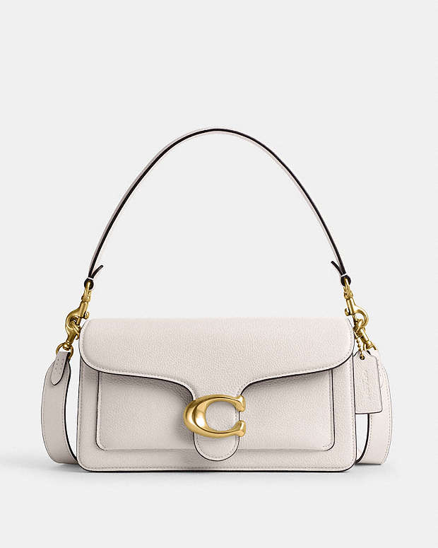Tabby Shoulder Bag 26 Polished Pebble Leather-Brass-Chalk Polished Pebble Leather-Brass-Chalk