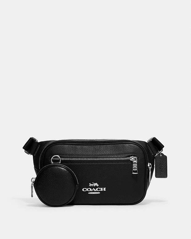 Elias Belt Bag Pebbled Leather-Silver-Black Pebbled Leather-Silver-Black