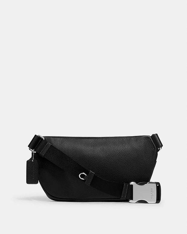 Elias Belt Bag Pebbled Leather-Silver-Black Pebbled Leather-Silver-Black