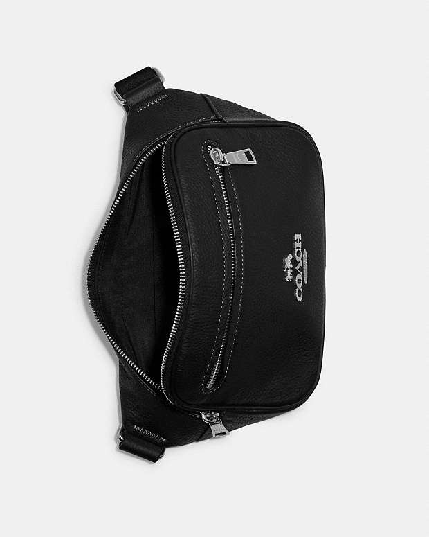 Elias Belt Bag Pebbled Leather-Silver-Black Pebbled Leather-Silver-Black