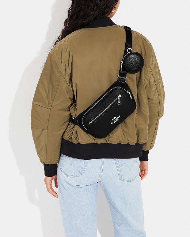 Elias Belt Bag Pebbled Leather-Silver-Black Pebbled Leather-Silver-Black