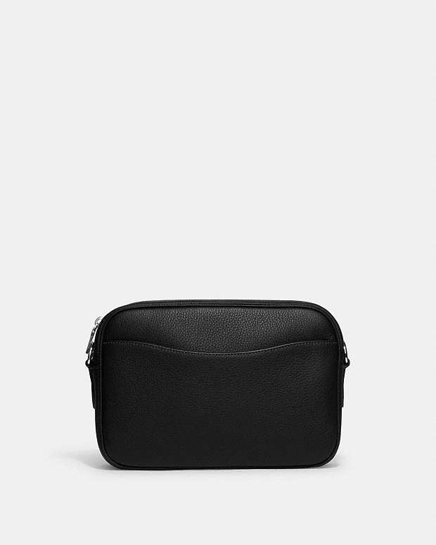 Elias Crossbody Pebbled Leather-Silver-Black Pebbled Leather-Silver-Black