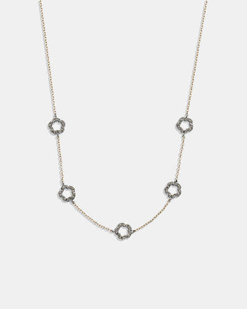 Pavé Tea Rose Necklace Gold Gold