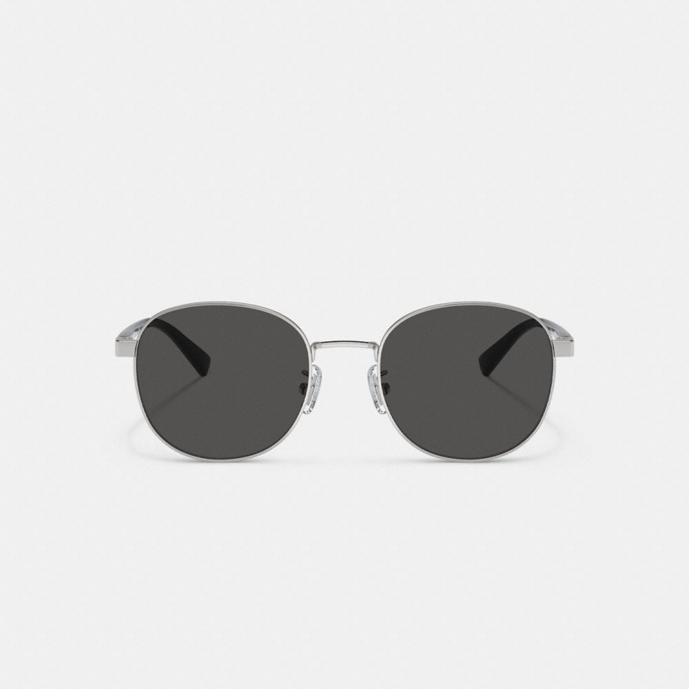 Coach Metal Round Sunglasses Silver & Black