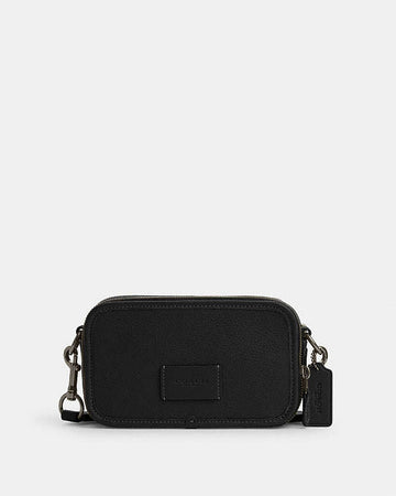 Wyatt Crossbody Bag Pebbled Leather-Gunmetal-Black Pebbled Leather-Gunmetal-Black