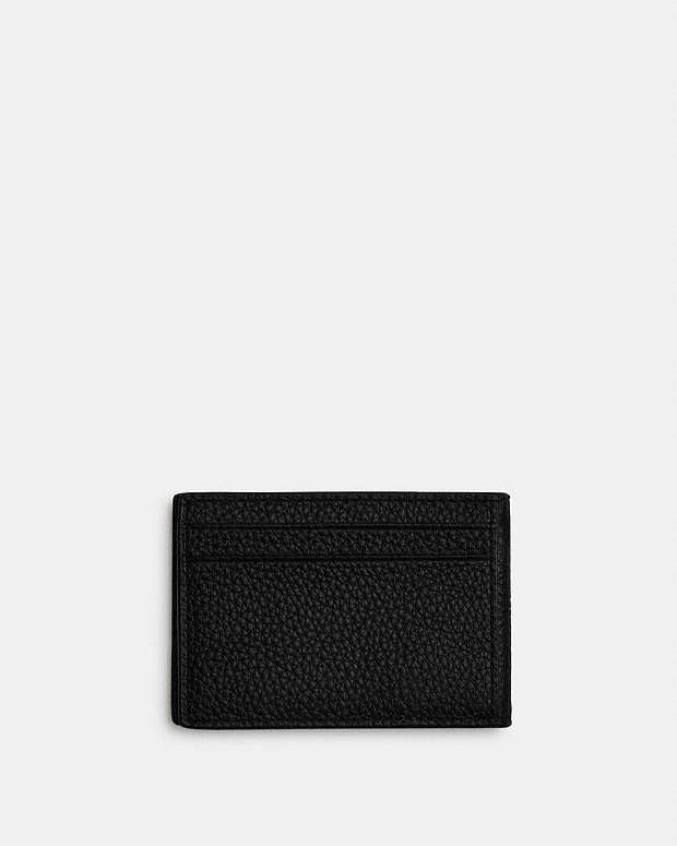 Compact Billfold Wallet Pebbled Leather-Gunmetal-Black Pebbled Leather-Gunmetal-Black