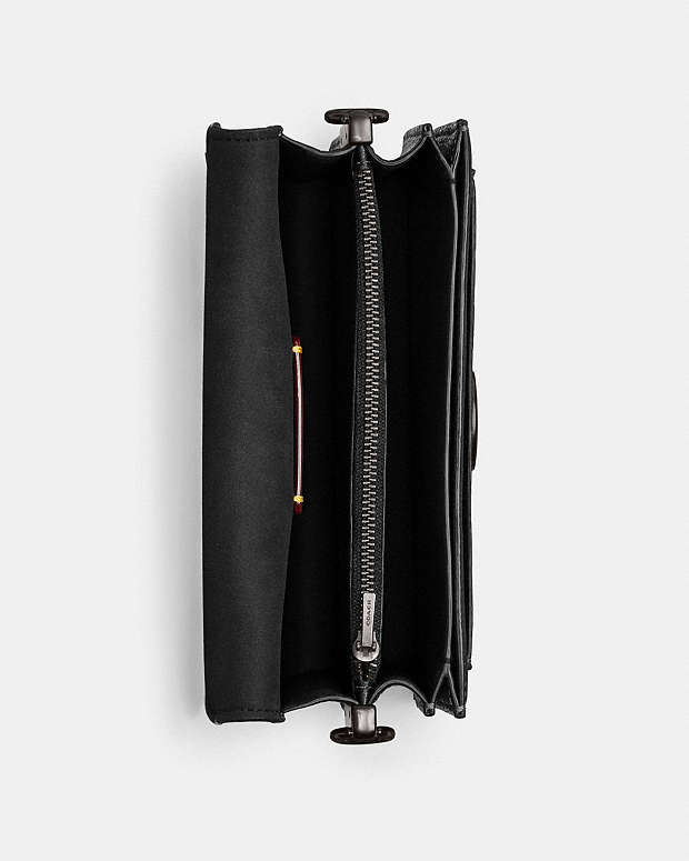 Tabby Shoulder Bag 20 Polished Pebble Leather-Pewter-Black Polished Pebble Leather-Pewter-Black