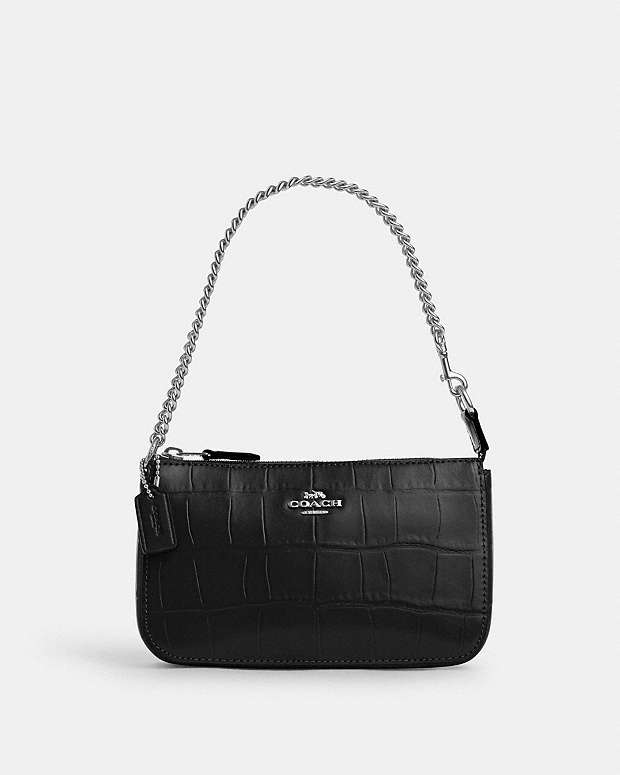 Nolita 19 Embossed Crocodile-Silver-Black Embossed Crocodile-Silver-Black