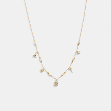 Coach Mini Iconic Charm Necklace Gold