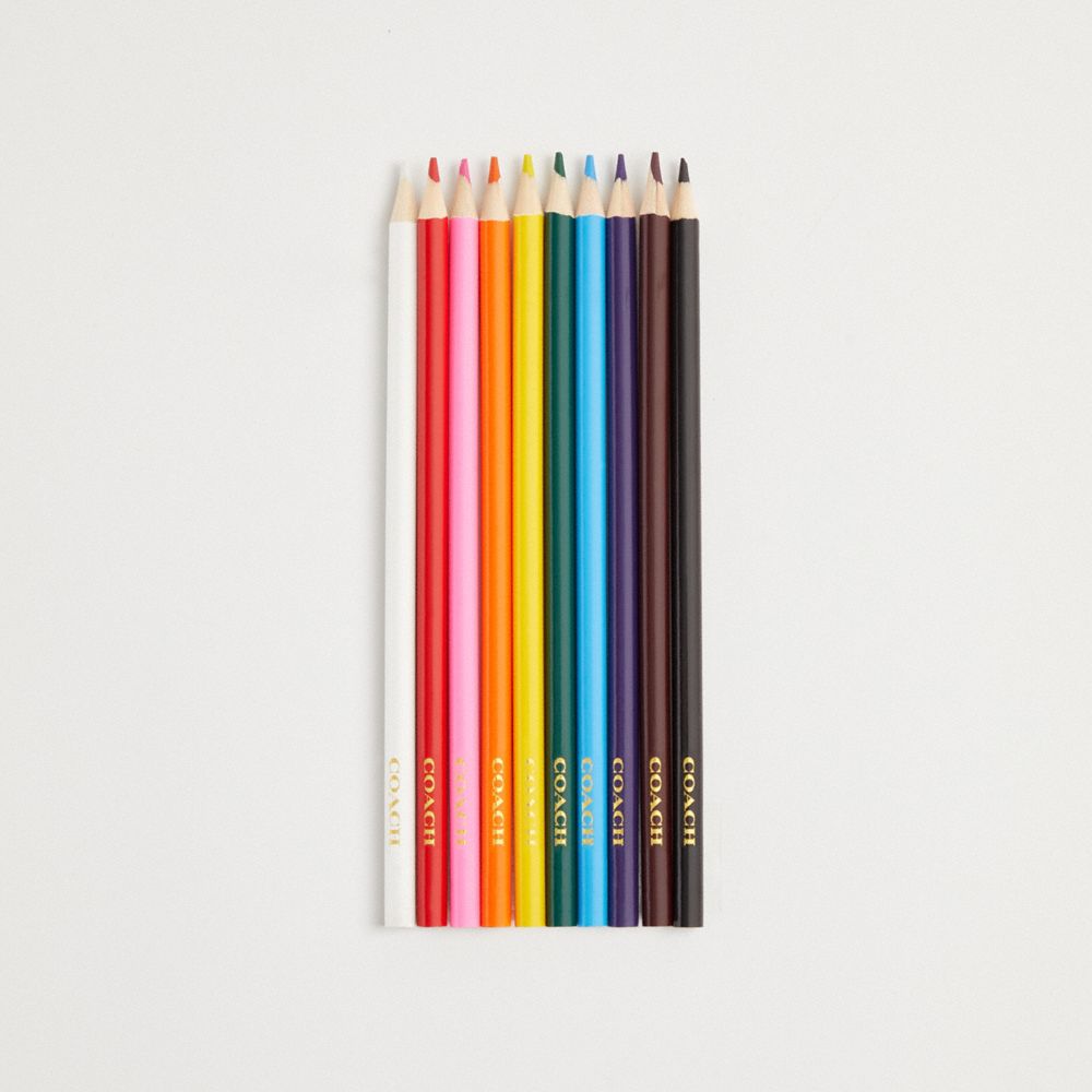 Coach Signature Pencil Set Hazelnut Sport Red Multi
