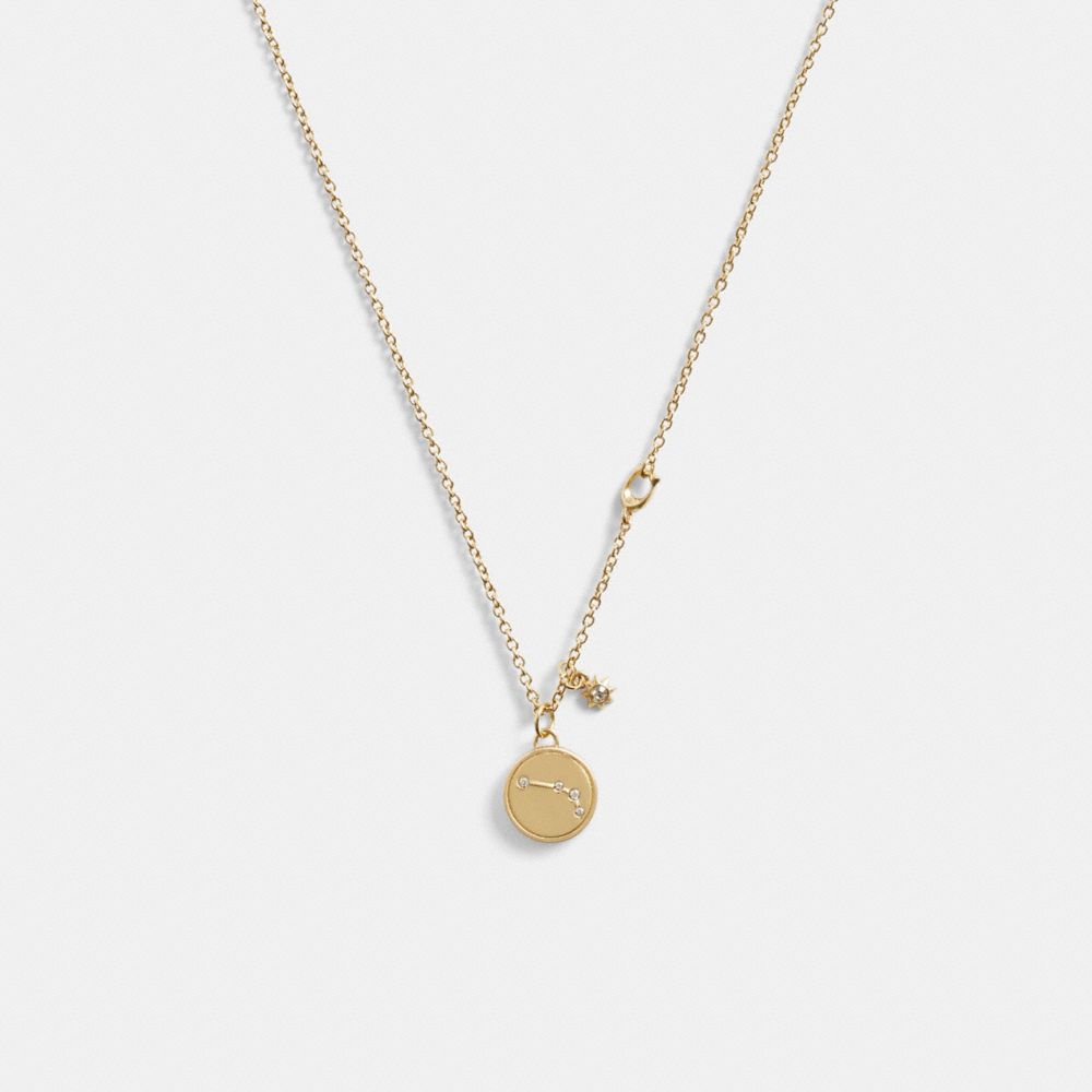 Coach Aries Coin Pendant Necklace Gold