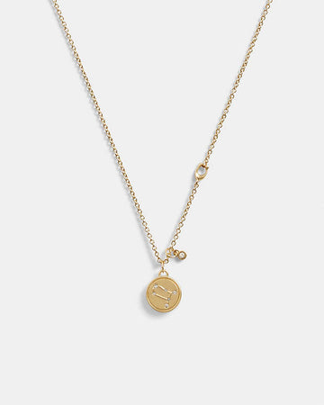 Gemini Coin Pendant Necklace Gold Gold