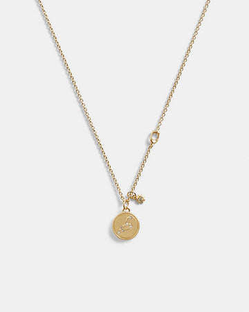 Leo Coin Pendant Necklace Gold Gold