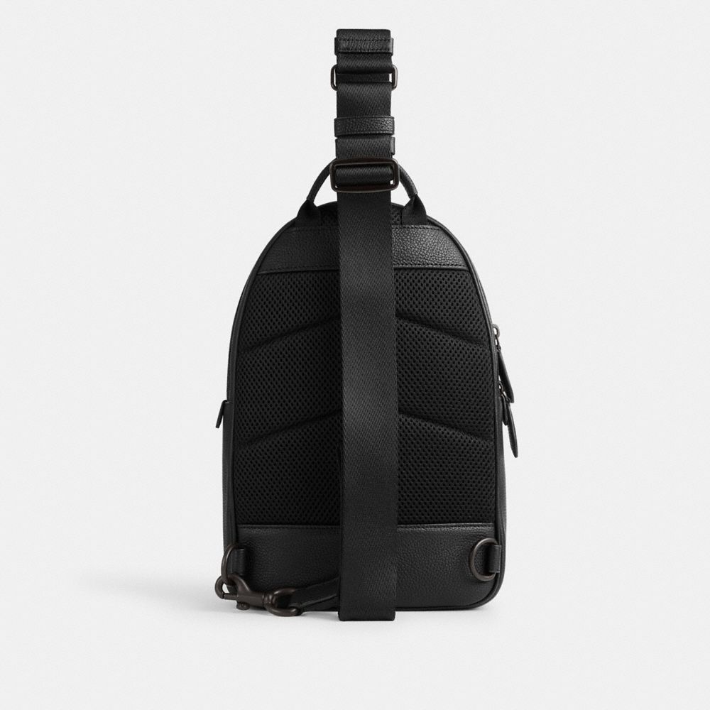 Coach Charter Pack In Signature Leather Black