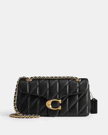 Tabby Shoulder Bag 26 With Pillow Quilting Nappa Leather-Brass-Black Nappa Leather-Brass-Black