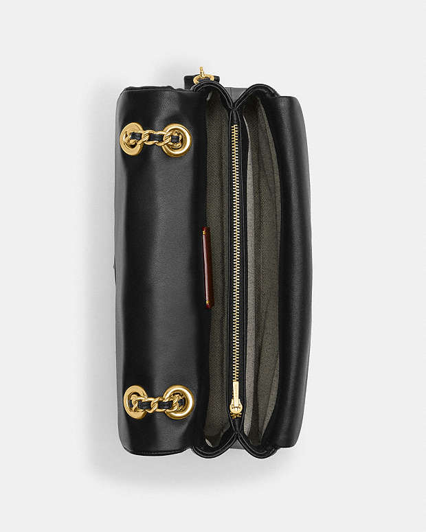 Tabby Shoulder Bag 26 With Pillow Quilting Nappa Leather-Brass-Black Nappa Leather-Brass-Black