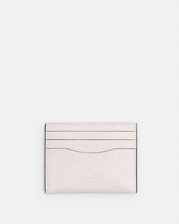 Slim Id Card Case Pebbled Leather-Chalk Pebbled Leather-Chalk
