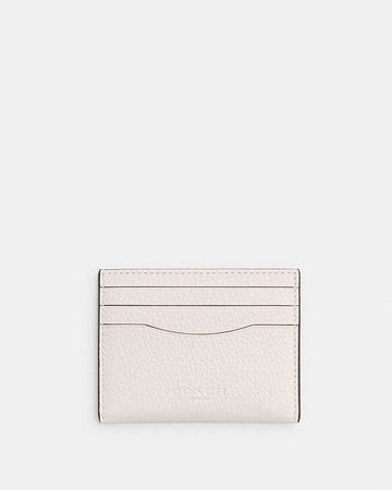 Slim Id Card Case Pebbled Leather-Chalk Pebbled Leather-Chalk