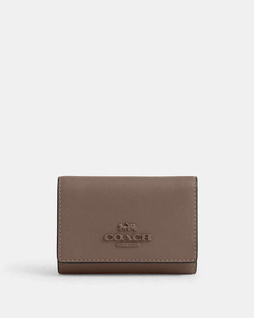 Micro Wallet Leather-Gold-Dark Stone Leather-Gold-Dark Stone