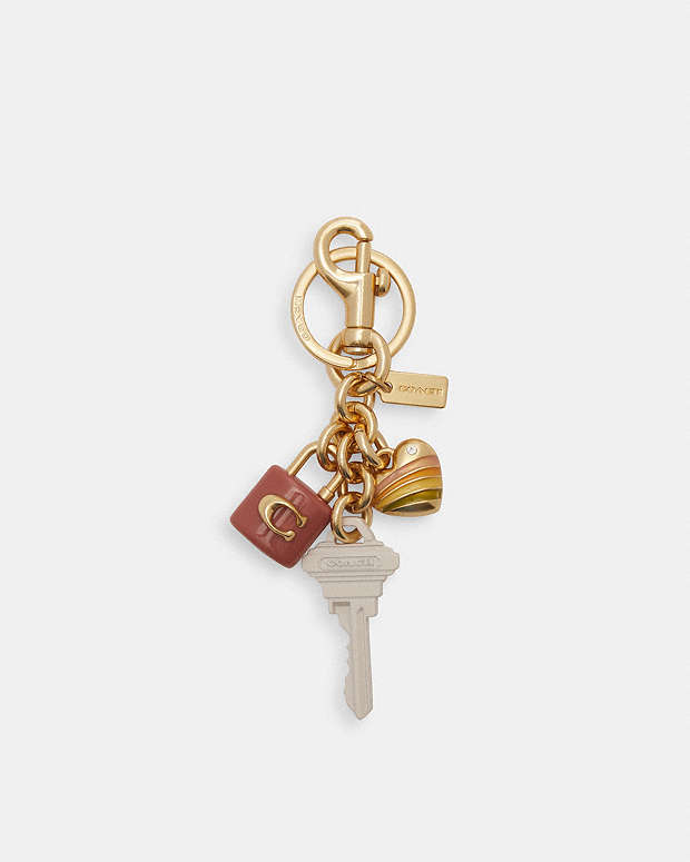 Key Cluster Bag Charm Gold-Pink Multi Gold-Pink Multi