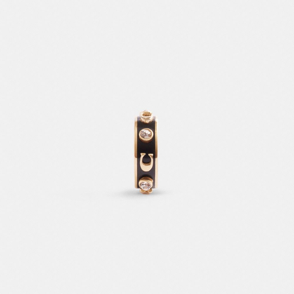 Coach Signature Enamel Stone Ear Cuff Gold Black