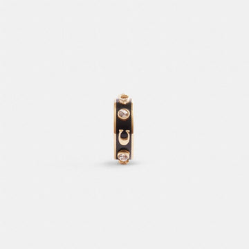 Coach Signature Enamel Stone Ear Cuff Gold Black