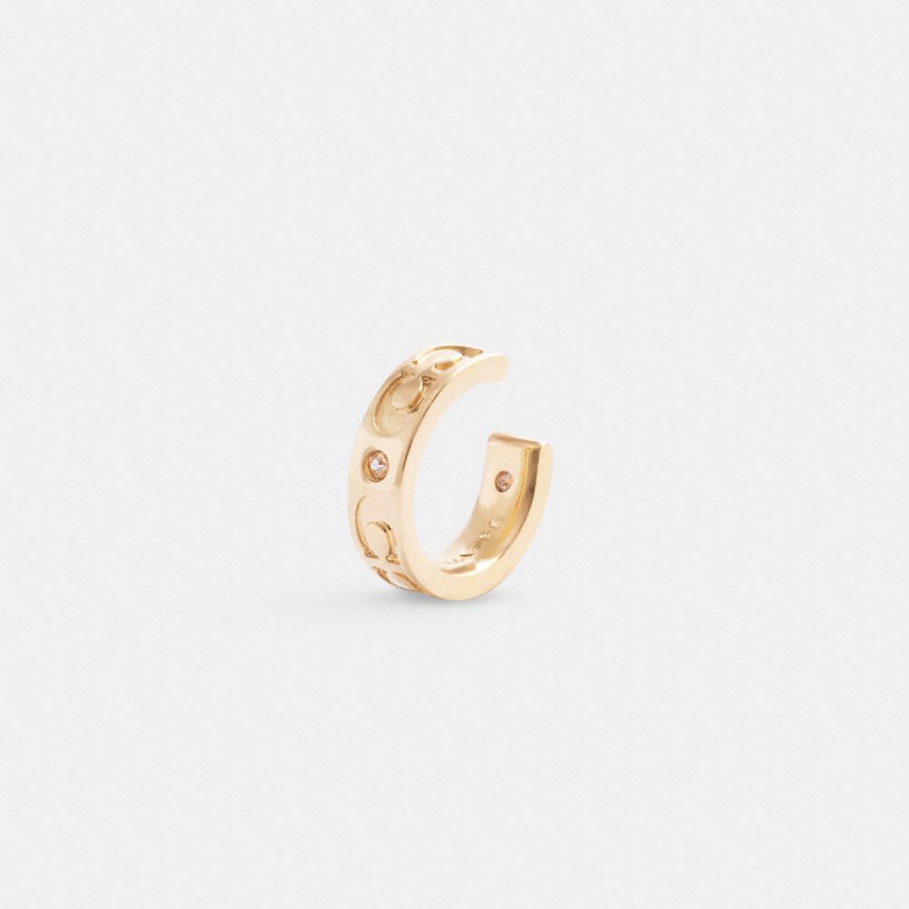 Coach Signature Kissing Ear Cuff Gold