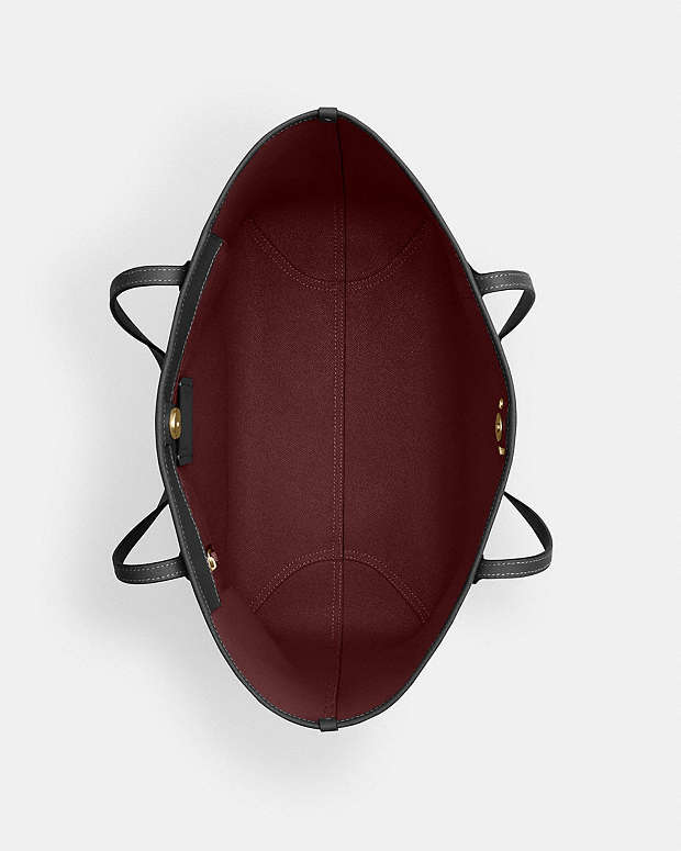 City Tote Bag Pebbled Leather-Gold-Black Pebbled Leather-Gold-Black