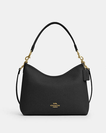 Laurel Shoulder Bag Pebbled Leather-Gold-Black Pebbled Leather-Gold-Black