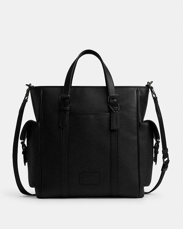 Sprint Tote Pebbled Leather-Black Copper Finish-Black-Black Pebbled Leather-Black Copper Finish-Black-Black