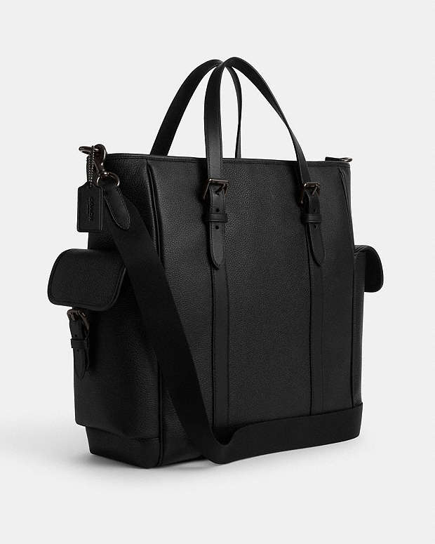 Sprint Tote Pebbled Leather-Black Copper Finish-Black-Black Pebbled Leather-Black Copper Finish-Black-Black