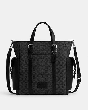Sprint Tote In Signature Jacquard Signature Jacquard-Silver-Charcoal-Black Signature Jacquard-Silver-Charcoal-Black