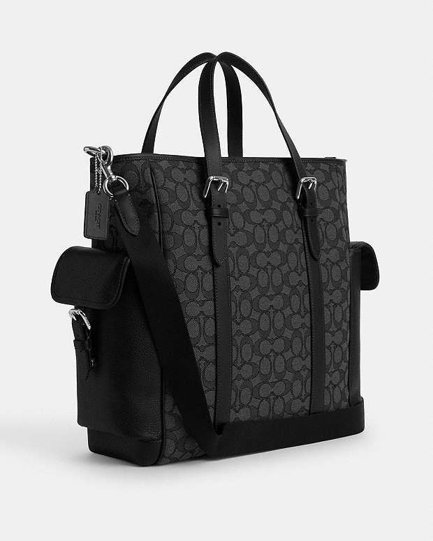 Sprint Tote In Signature Jacquard Signature Jacquard-Silver-Charcoal-Black Signature Jacquard-Silver-Charcoal-Black