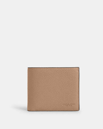 3 In 1 Wallet Pebbled Leather-Taupe Pebbled Leather-Taupe