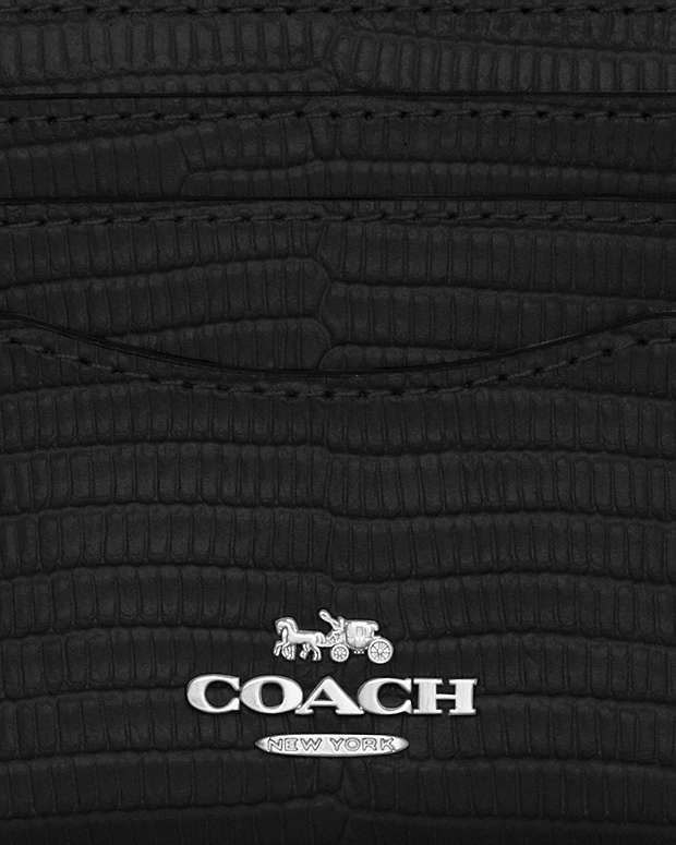 Slim Id Card Case Novelty Leather-Silver-Black Novelty Leather-Silver-Black