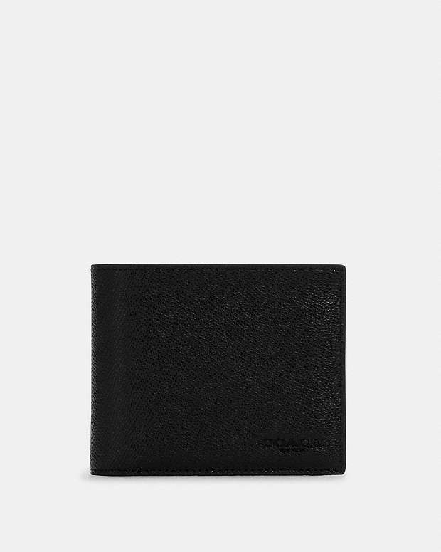 3 In 1 Wallet Crossgrain Leather-Black Crossgrain Leather-Black