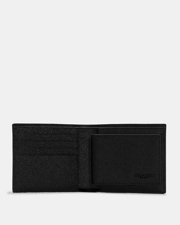 3 In 1 Wallet Crossgrain Leather-Black Crossgrain Leather-Black