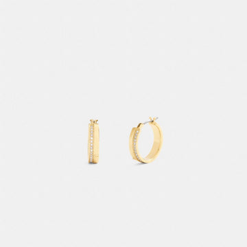 Coach Pavé Hoop Earrings Gold